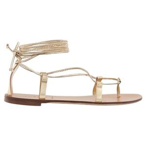 J Crew Metallic Gold Lace Up Sandals